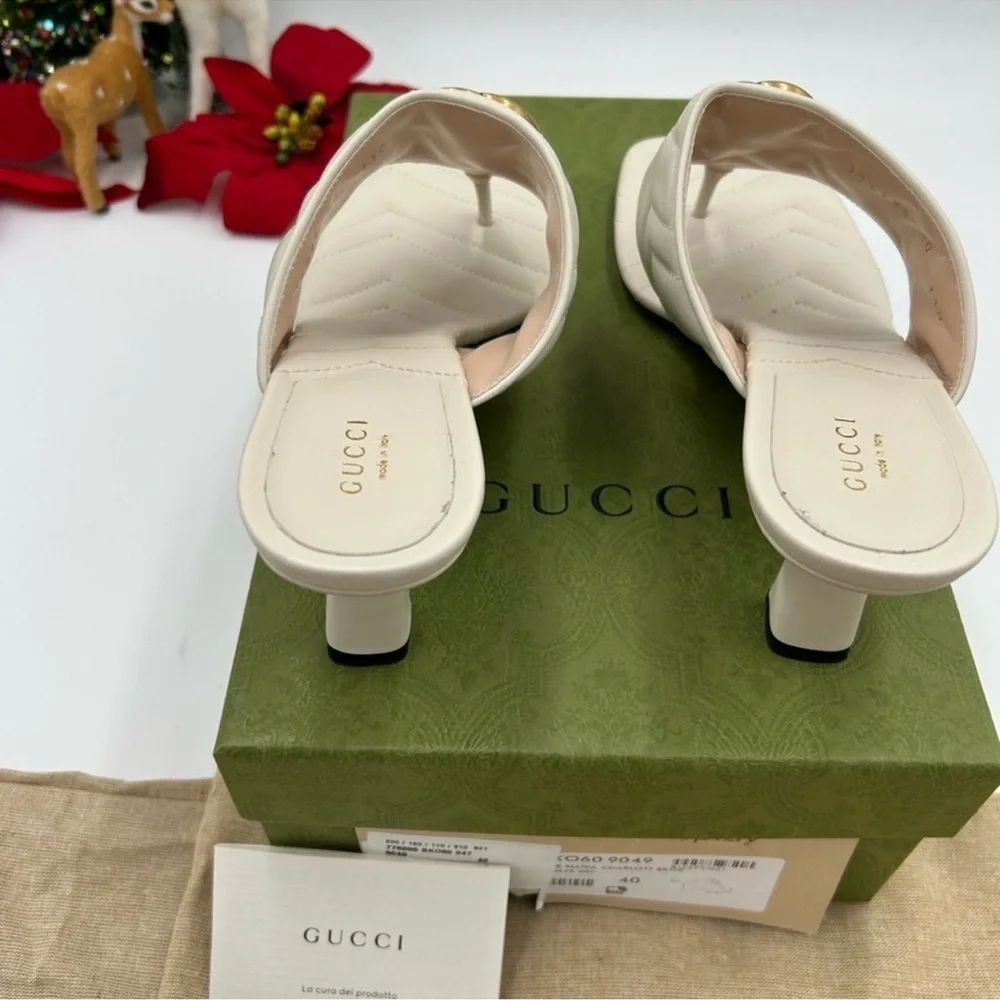 Women’s Gucci, GG Marmont, quilted leather sandal size 40 made in Italy - Picture 9 of 11
